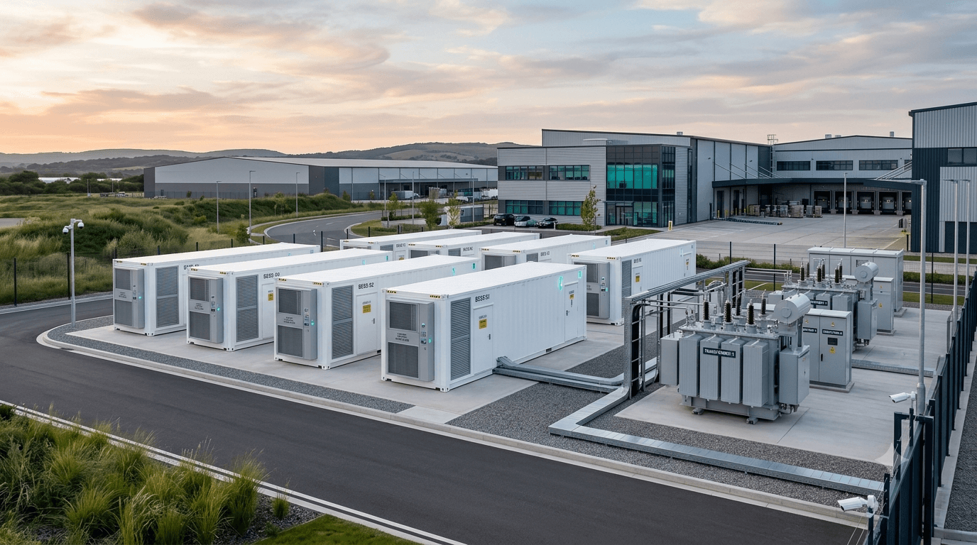 Sistema de almacenamiento de energía BESS en una instalación industrial